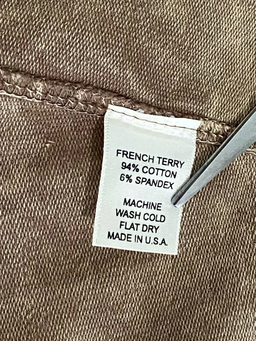 New Testimony Los Angeles Brown French Terry Long Open Front Vest Large NWOT - Picture 7 of 7